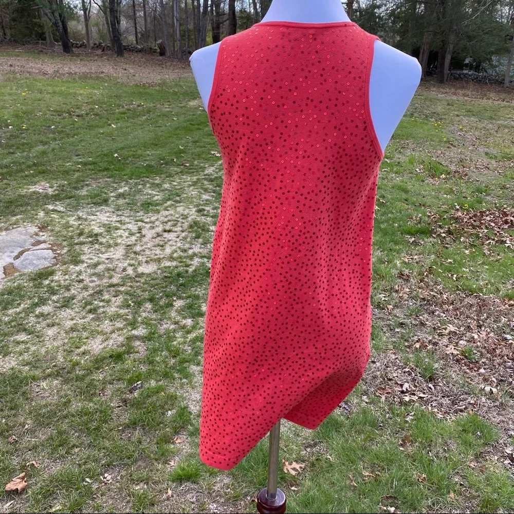 MINNIE ROSE TOP TANK SLEEVELESS ORANGE SEQUINS Size M